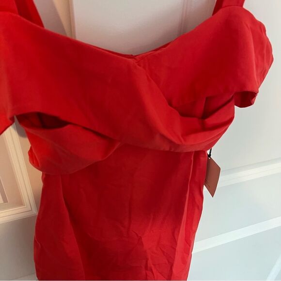 NWT Revolve x Superdown Evie Cold Shoulder Mini Dress in Coral | Size S - Picture 5 of 10